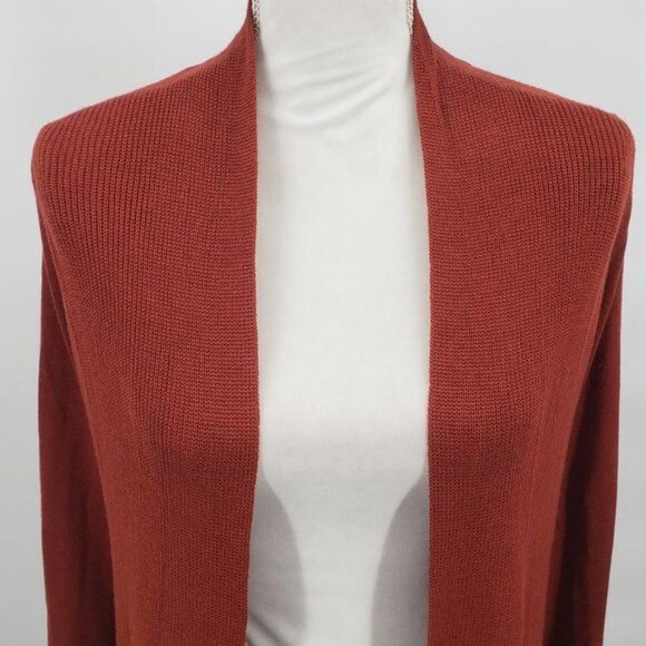 CONTEMPORAINE BY SIMMONS Rust Cardigan Open Front Knit Long Sleeve Casual XS - Picture 3 of 11